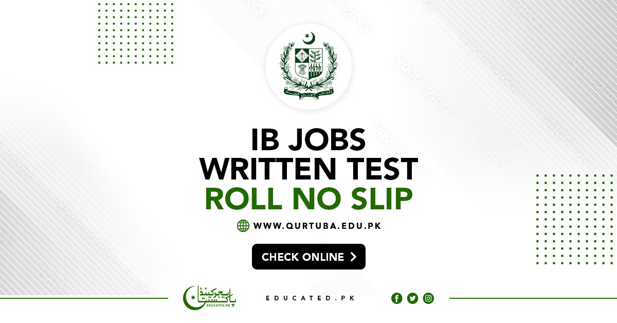 IB Jobs Written Test Roll No Slip 2024 Download