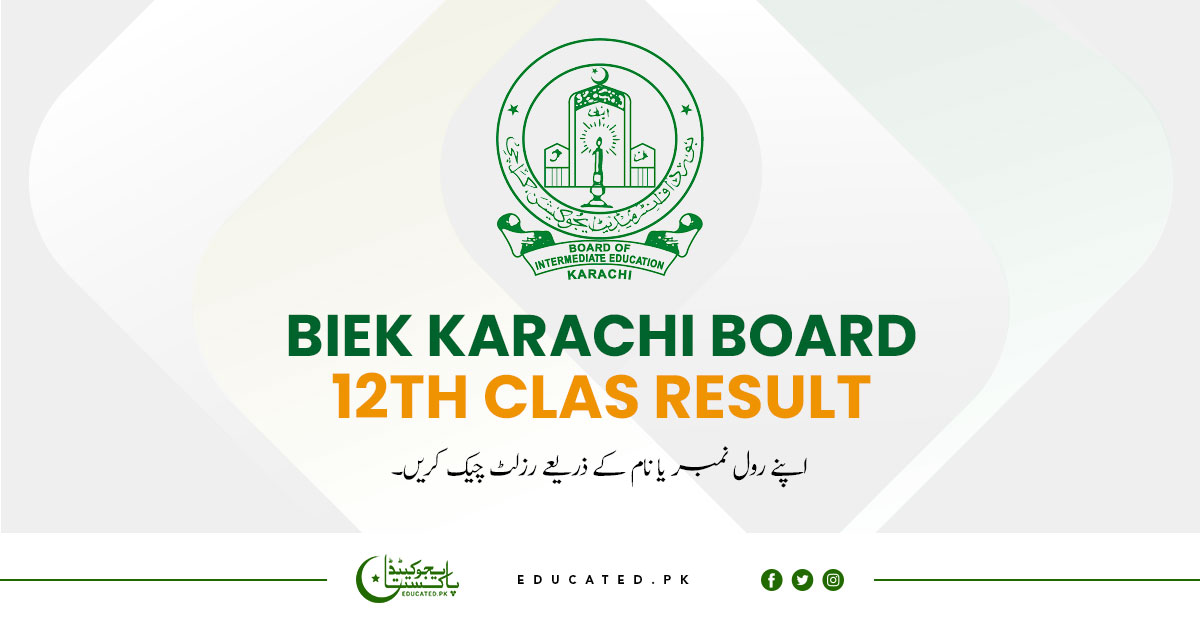 BIEK Karachi Board 12th Class Result 2024