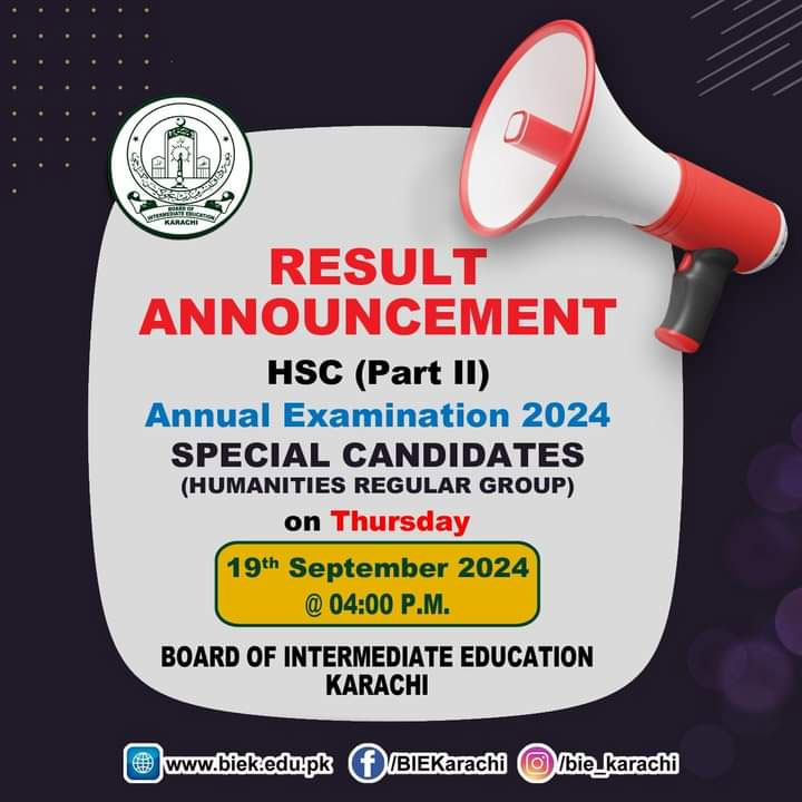 BIEK Karachi Special Candidates Result 2024