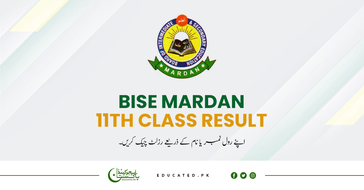 BISE Mardan Board 11th Class Result 2025 By Roll No. and Name