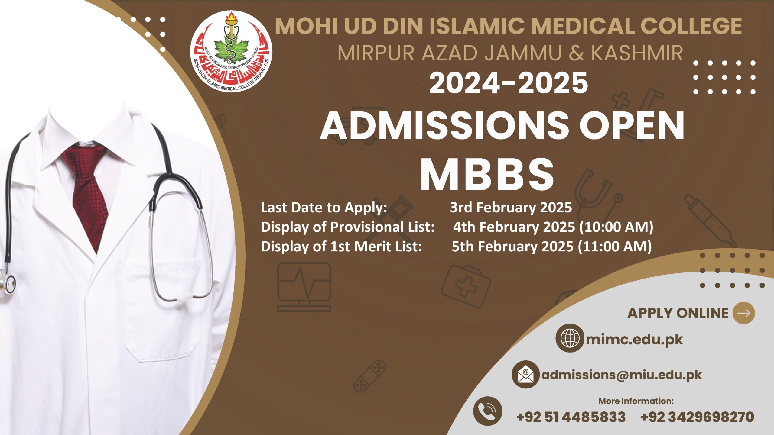 Mohi-ud-Din Islamic Medical College Merit List