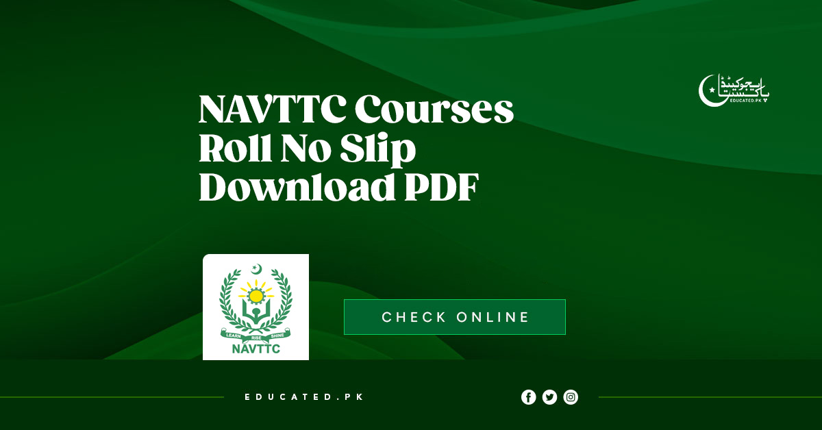NAVTTC Roll No Slip 2025 Screening Test Download PDF